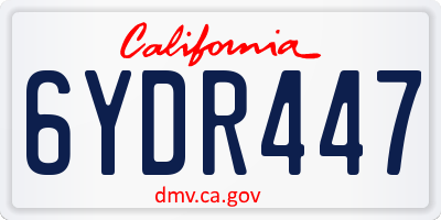 CA license plate 6YDR447