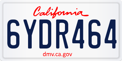 CA license plate 6YDR464