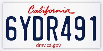 CA license plate 6YDR491