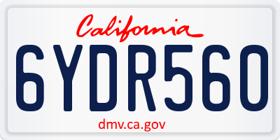 CA license plate 6YDR560