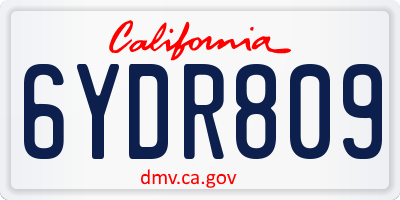 CA license plate 6YDR809