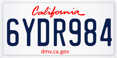 CA license plate 6YDR984