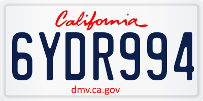 CA license plate 6YDR994