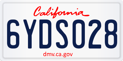 CA license plate 6YDS028