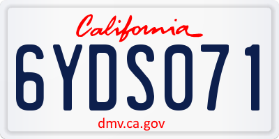 CA license plate 6YDS071