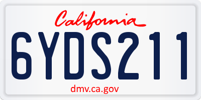 CA license plate 6YDS211