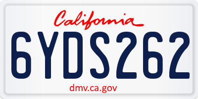 CA license plate 6YDS262