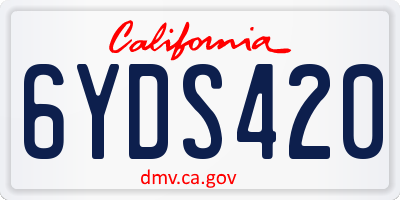 CA license plate 6YDS420