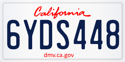 CA license plate 6YDS448
