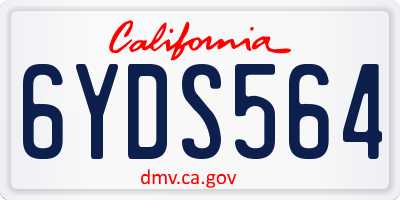 CA license plate 6YDS564
