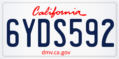 CA license plate 6YDS592