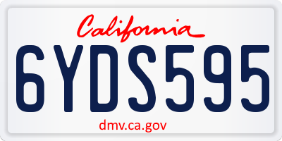 CA license plate 6YDS595