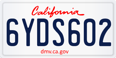 CA license plate 6YDS602