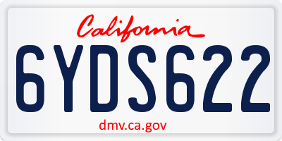 CA license plate 6YDS622