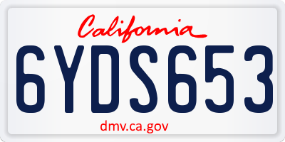 CA license plate 6YDS653