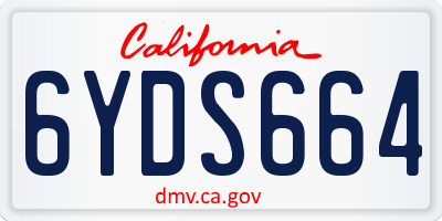 CA license plate 6YDS664