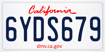 CA license plate 6YDS679
