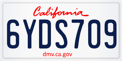 CA license plate 6YDS709