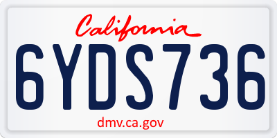 CA license plate 6YDS736