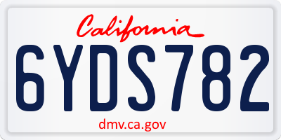 CA license plate 6YDS782