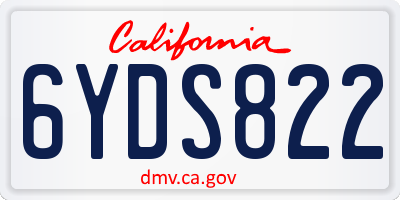 CA license plate 6YDS822