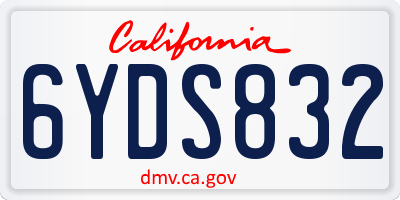 CA license plate 6YDS832