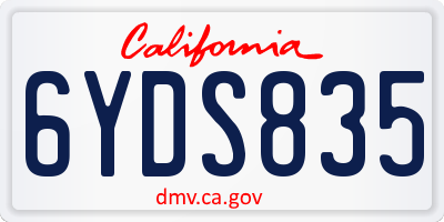 CA license plate 6YDS835