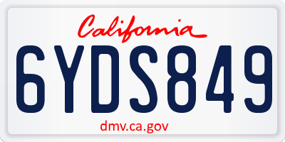 CA license plate 6YDS849