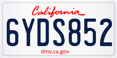 CA license plate 6YDS852
