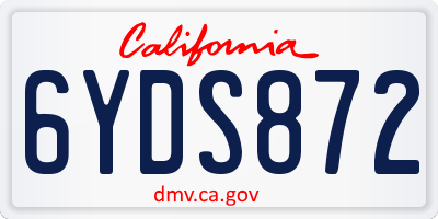 CA license plate 6YDS872