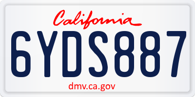 CA license plate 6YDS887
