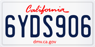 CA license plate 6YDS906