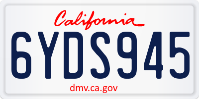 CA license plate 6YDS945