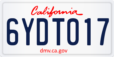 CA license plate 6YDT017