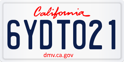 CA license plate 6YDT021