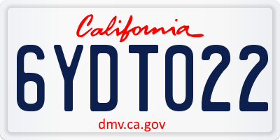 CA license plate 6YDT022