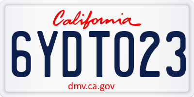 CA license plate 6YDT023