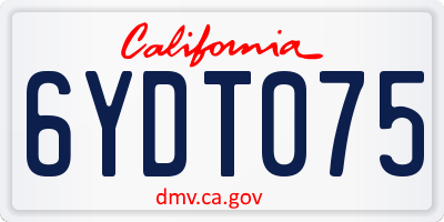 CA license plate 6YDT075
