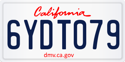 CA license plate 6YDT079
