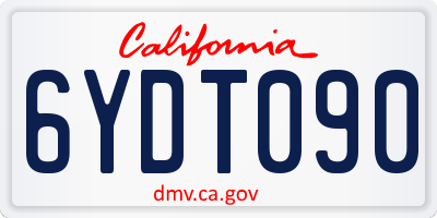 CA license plate 6YDT090