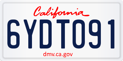 CA license plate 6YDT091