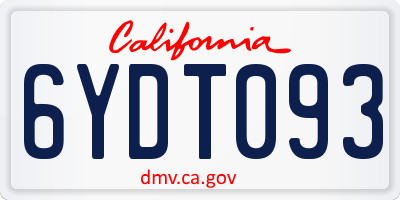CA license plate 6YDT093