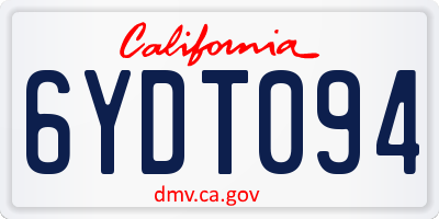 CA license plate 6YDT094