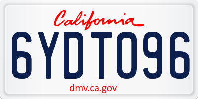 CA license plate 6YDT096