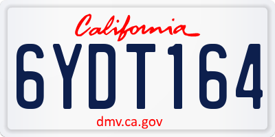 CA license plate 6YDT164