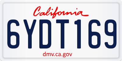 CA license plate 6YDT169