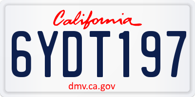 CA license plate 6YDT197