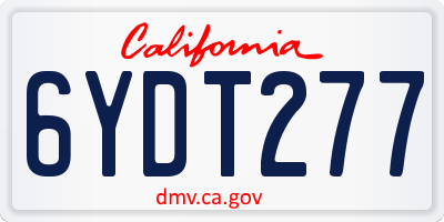 CA license plate 6YDT277