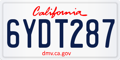CA license plate 6YDT287