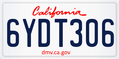 CA license plate 6YDT306